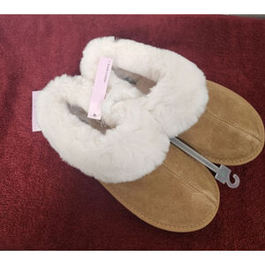 Wild Fable Brown & White Faux Fur Slippers Size 10